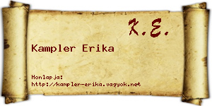 Kampler Erika névjegykártya